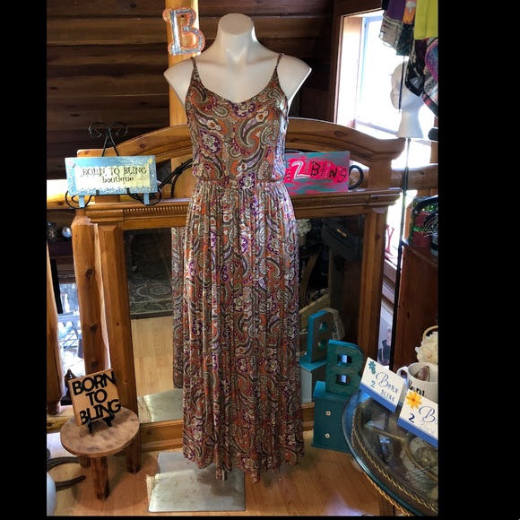 WRANGLER gorgeous SEXY long maxi dress adj straps beautiful colors - WORN ONCE - Picture 9 of 15
